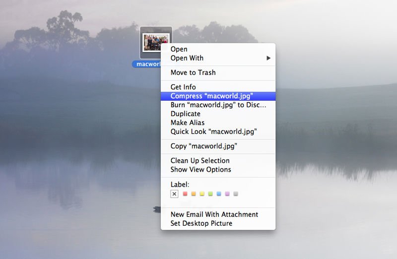 create a zip file for photos on mac